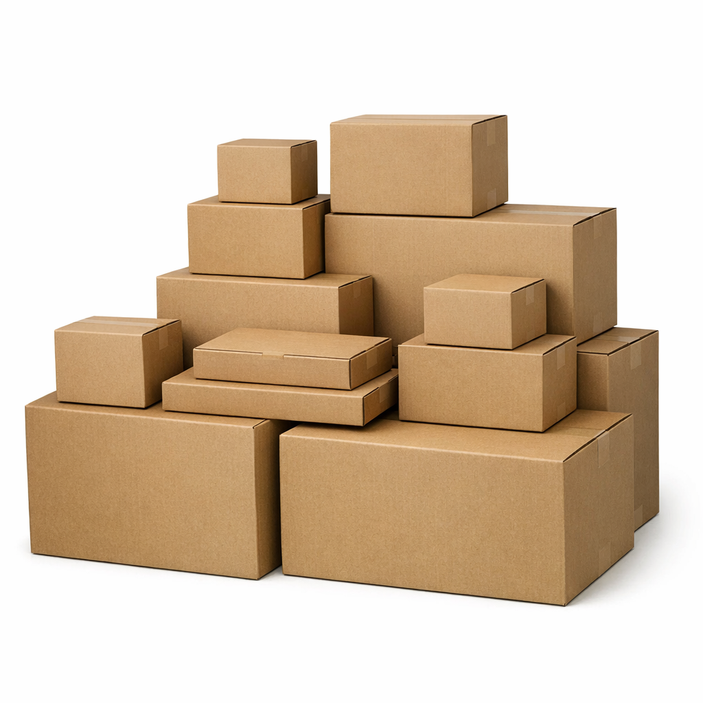 Brown Cardboard Box Stack for Shipping and Storage