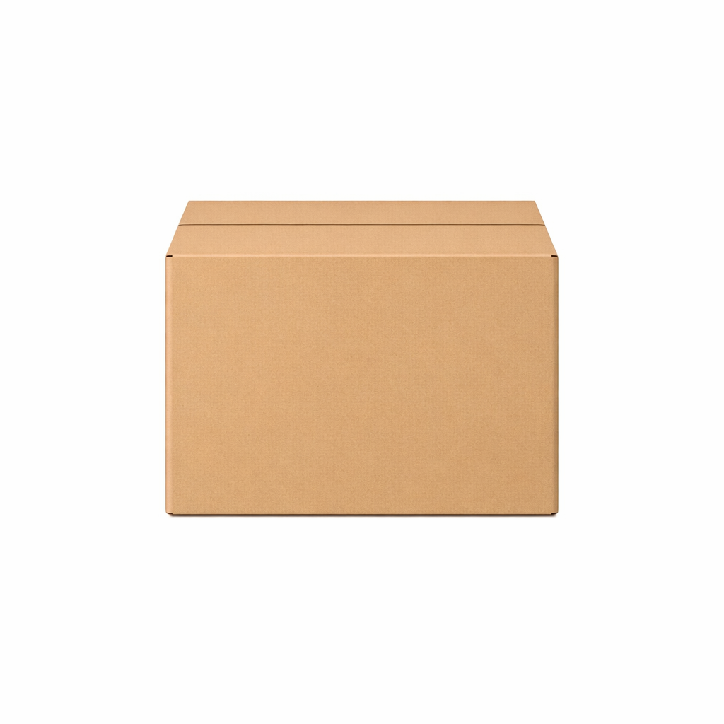 Clean Cardboard Box on White Background