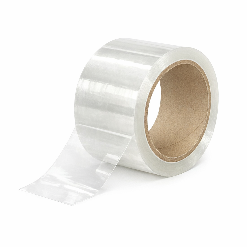 Clear Packing Tape on White Background