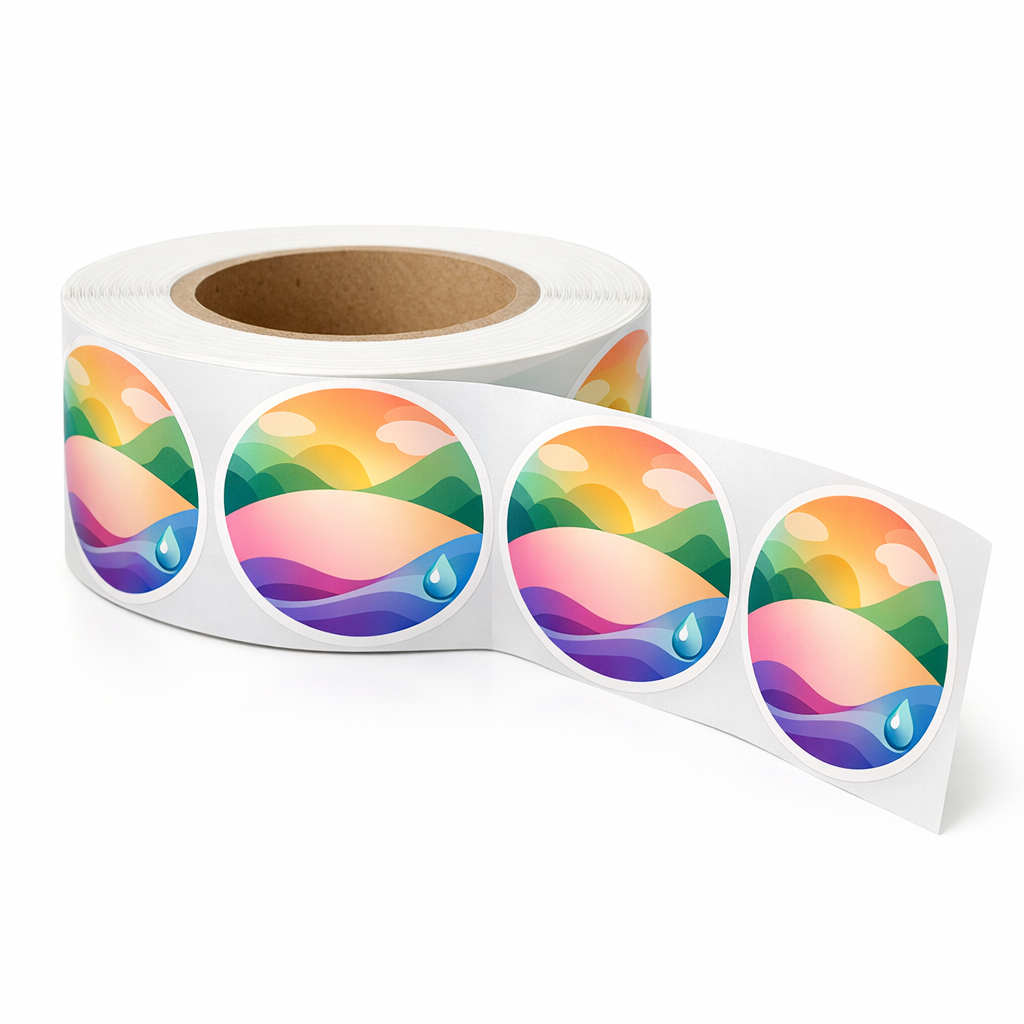 Custom Printed Labels on White Background