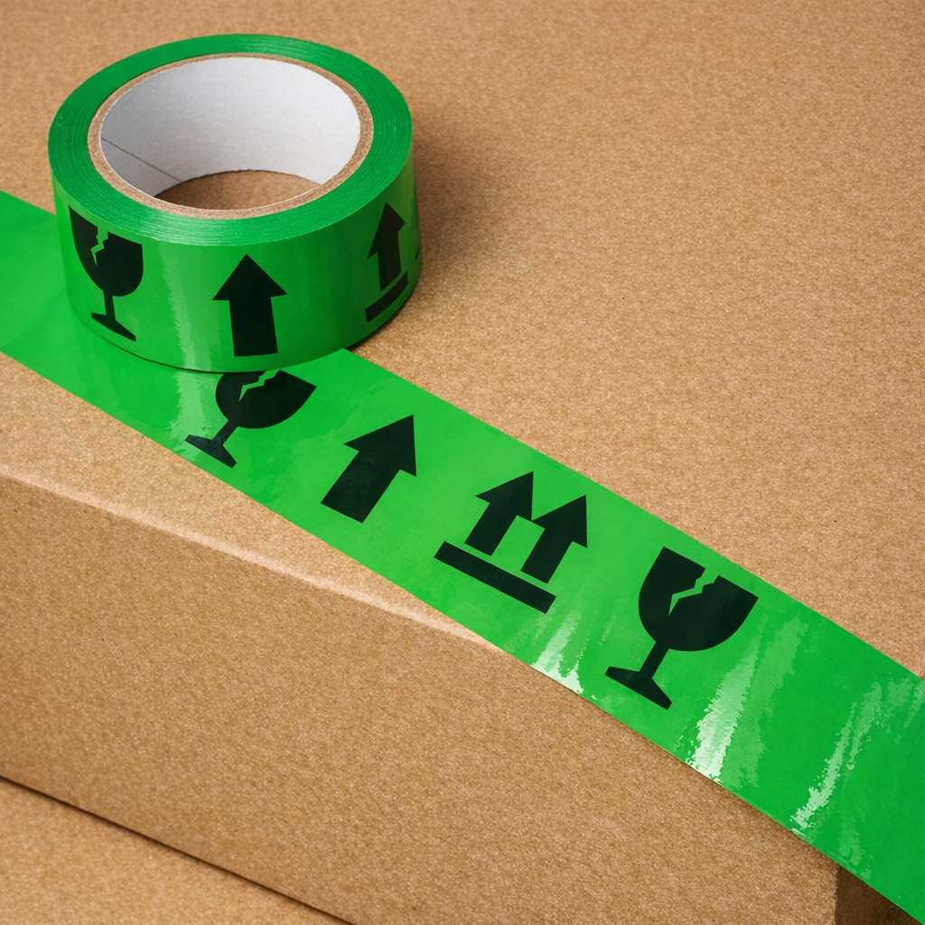 Green Warning Tape for Shipping Boxes