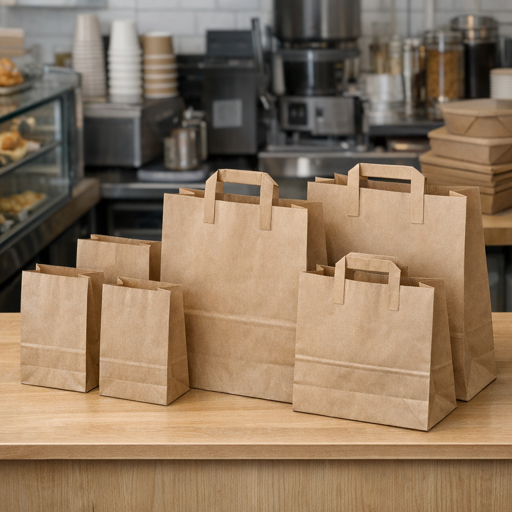 Kraft Paper Bags on Retail Counter
