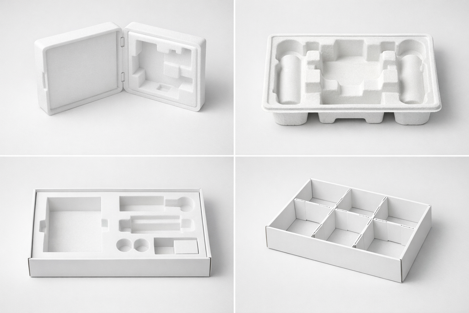 Protective Packaging Inserts in Clean Minimal Design