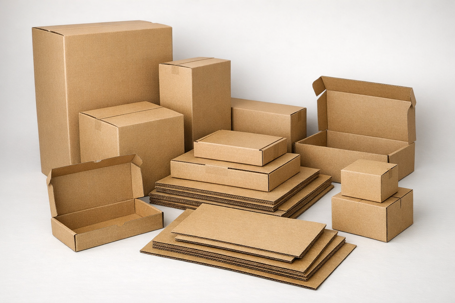 Stacked Cardboard Boxes Packaging Materials