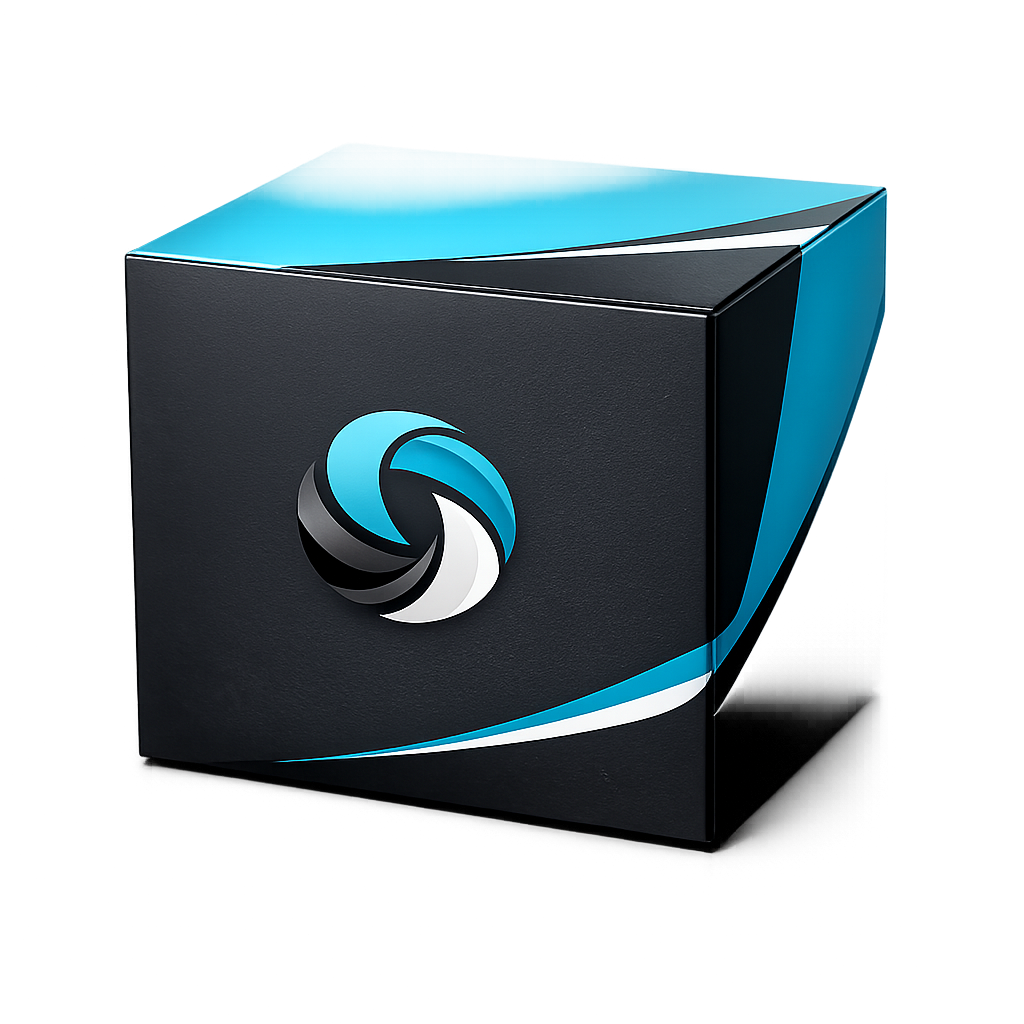 Custom branded retail box with logo and company colors