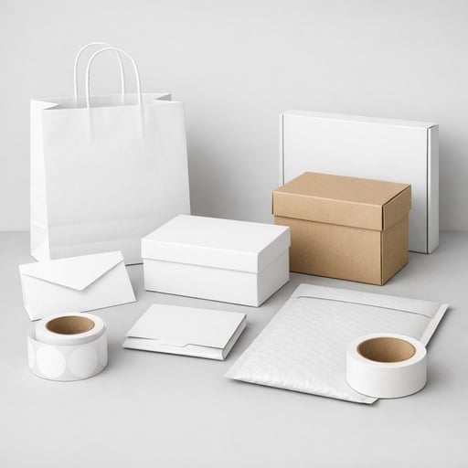 Clean, minimal product packaging materials for retail and e-commerce businesses